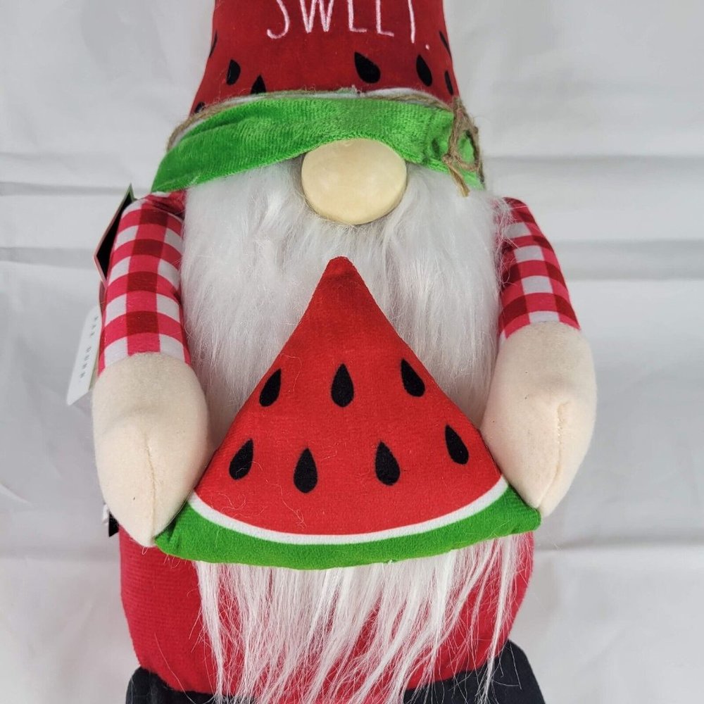 Rae Dunn Red & Green Watermelon Gnome "Life Is Sweet" - Picture 3 of 10